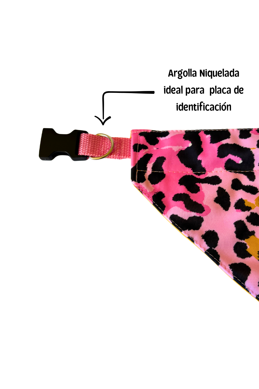 Bandana con collar ajustable para perros y gatos - Pink Print