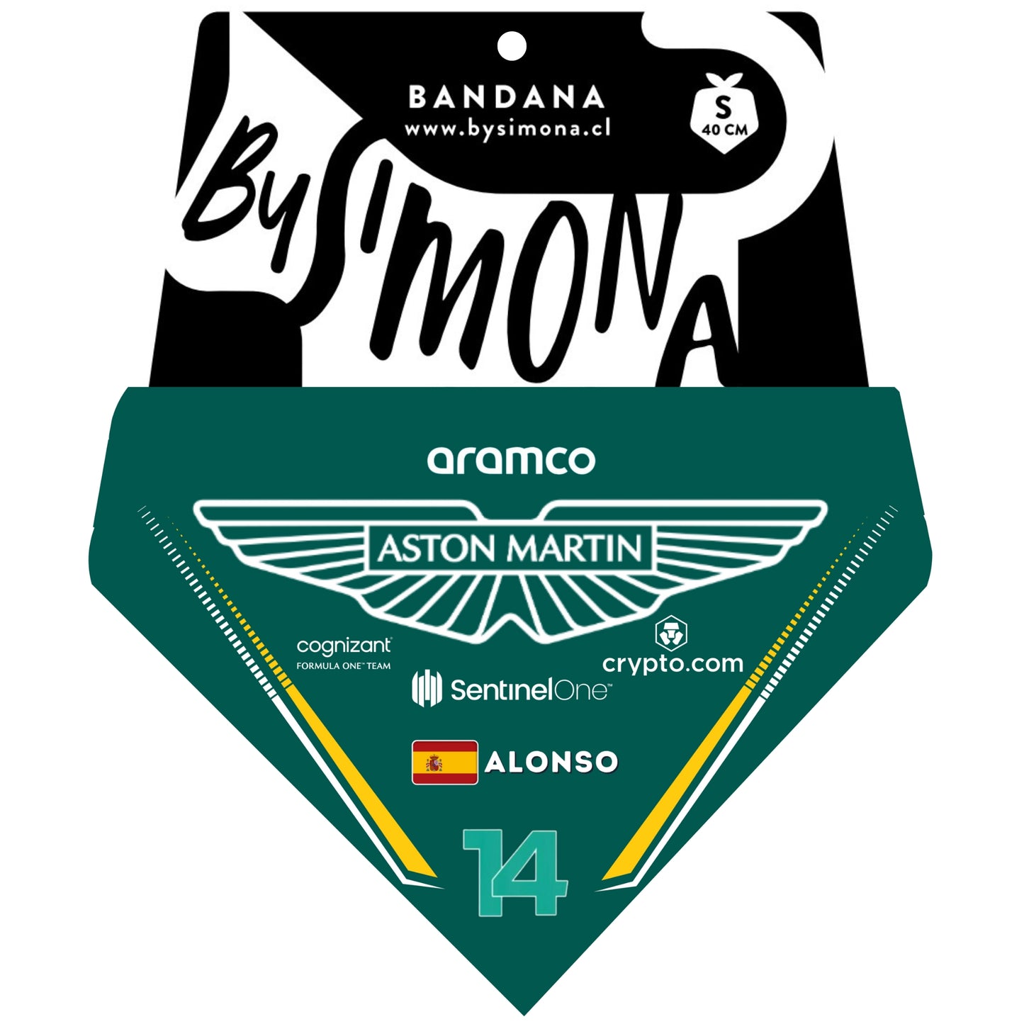 Bandana con Collar Ajustable para Perros y Gatos – Fórmula 1 -ALONSO