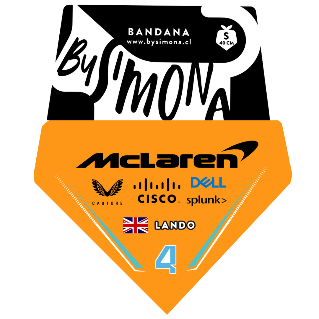 Bandana con Collar Ajustable para Perros y Gatos – Fórmula 1 -NORRIS