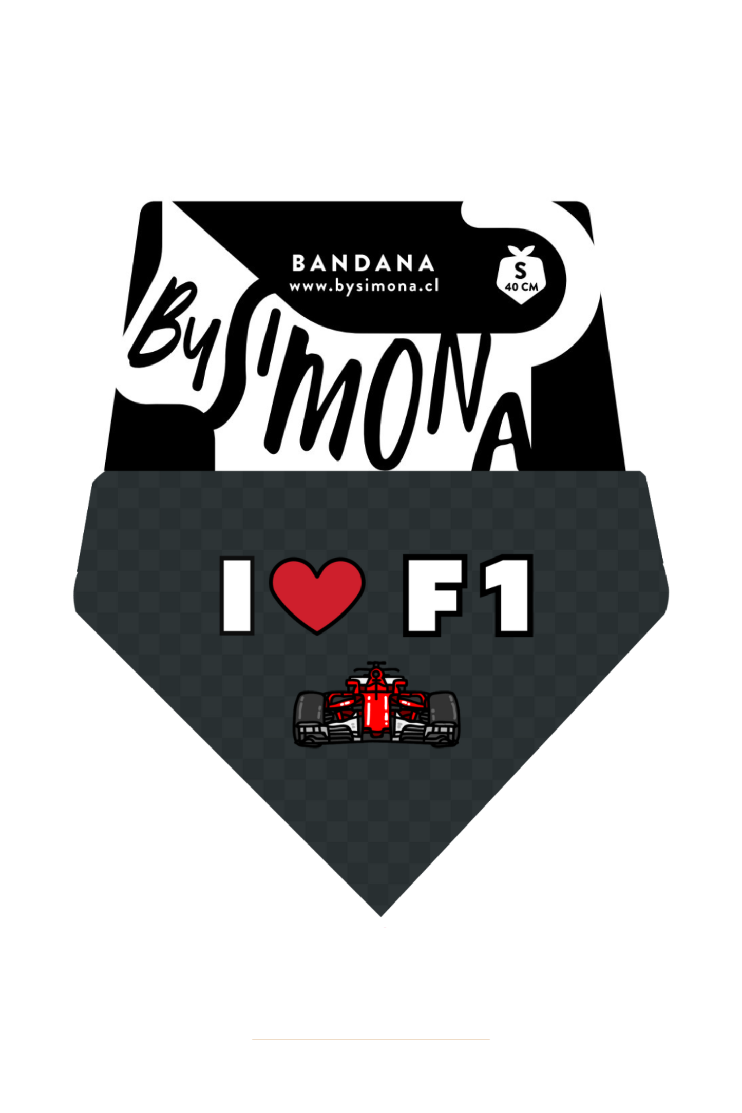 Bandana con Collar Ajustable para Perros y Gatos - I LOVE F1 ♥