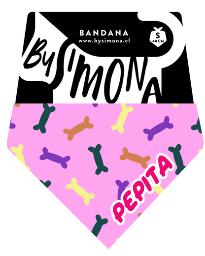 Bandana Personalizada con Collar Ajustable para Mascotas – Diseño PEPITA