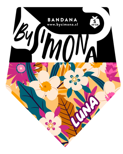 Bandana Personalizada con Collar Ajustable para Mascotas – Diseño LUNA