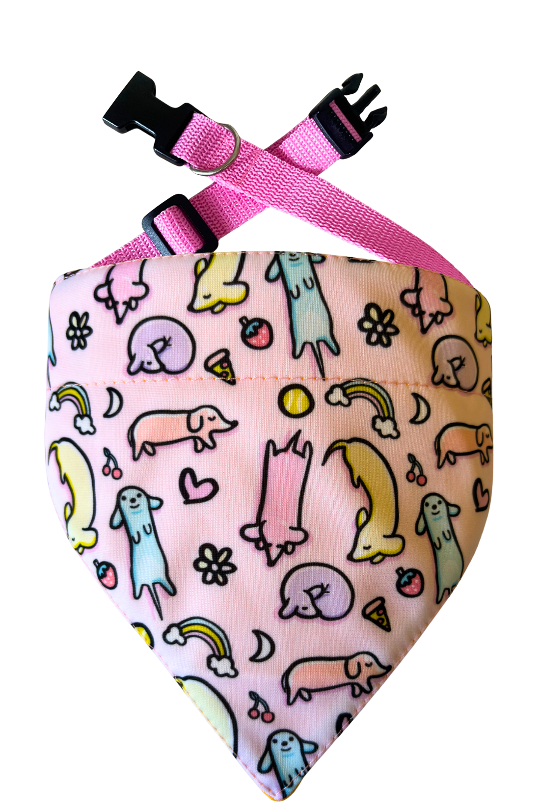 Bandana con collar ajustable para perros y gatos - Salchichas