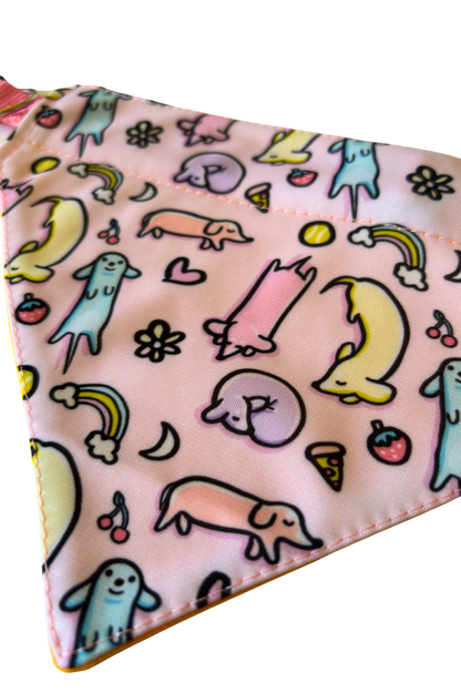 Bandana con collar ajustable para perros y gatos - Salchichas