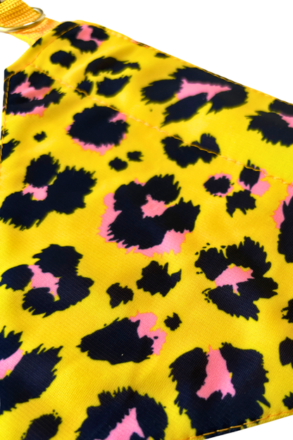Bandana con collar ajustable para perros y gatos - Yellow print