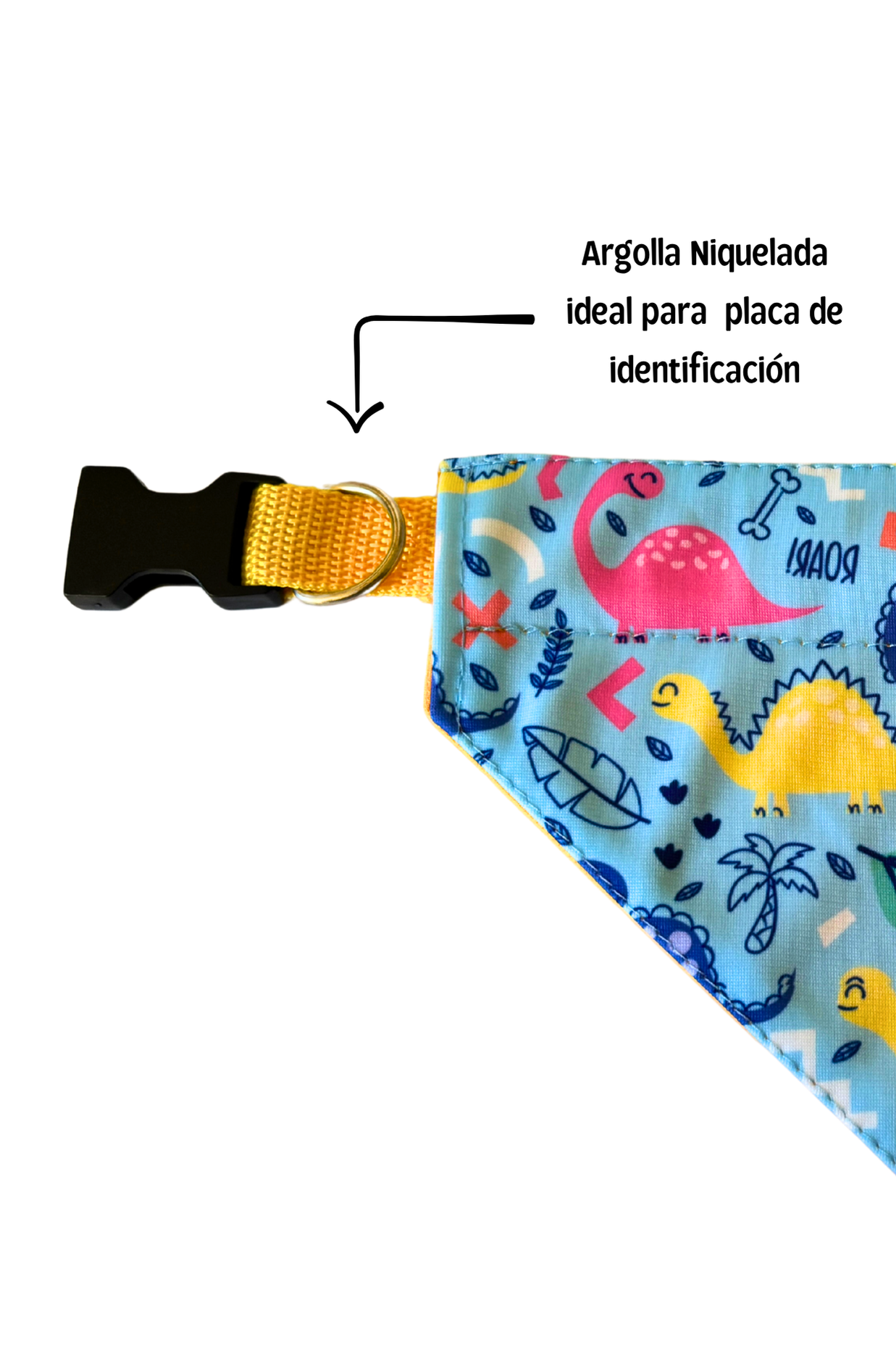 Bandana con collar ajustable para perros y gatos -  Dinosaurios