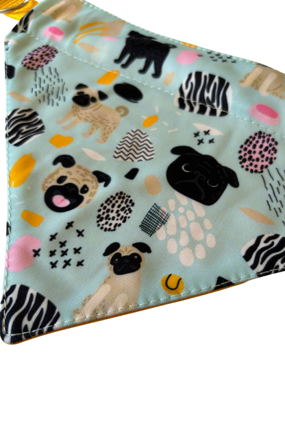 Bandana con collar ajustable para perros y gatos - Pug