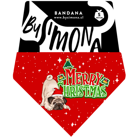 Bandana Navidad Pug Roja
