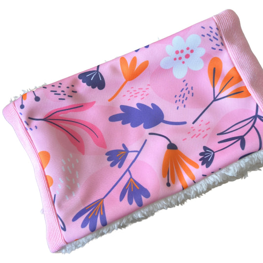 Cuello para perro diseño Flores rosado