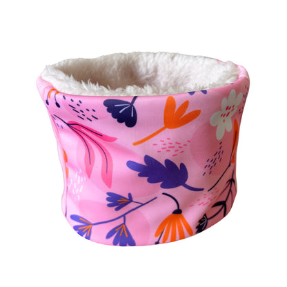 Cuello para perro diseño Flores rosado