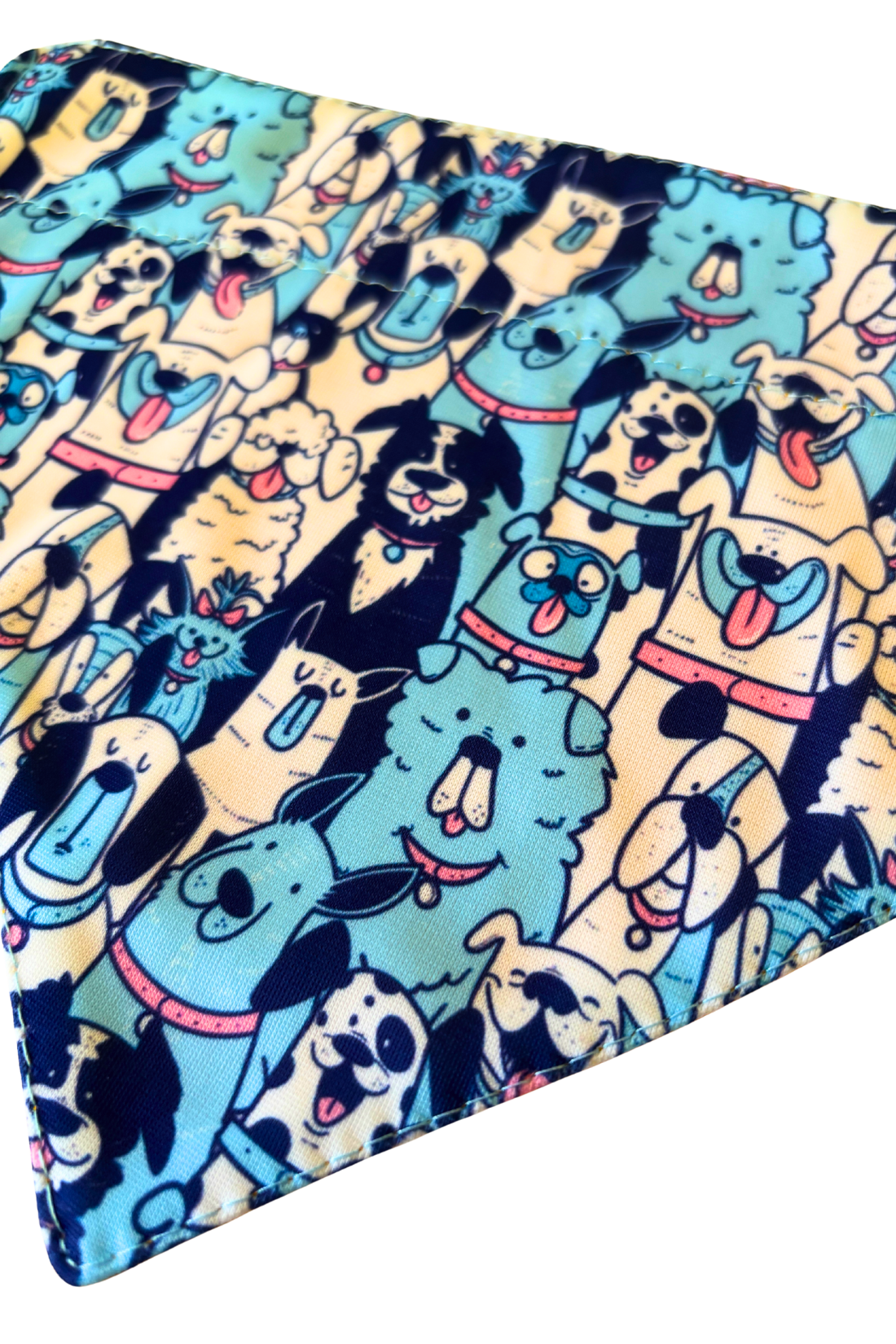 Bandana con collar ajustable para perros y gatos - Perritos azules