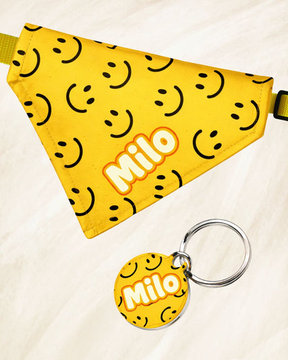 Pack Bandana + Plaquita para Perros y Gatos Smiles