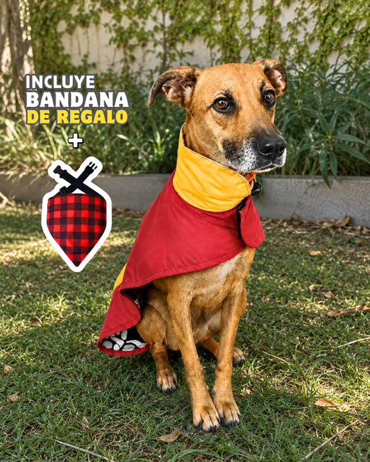 Parka Impermeable para perros Roja + Bandana de regalo