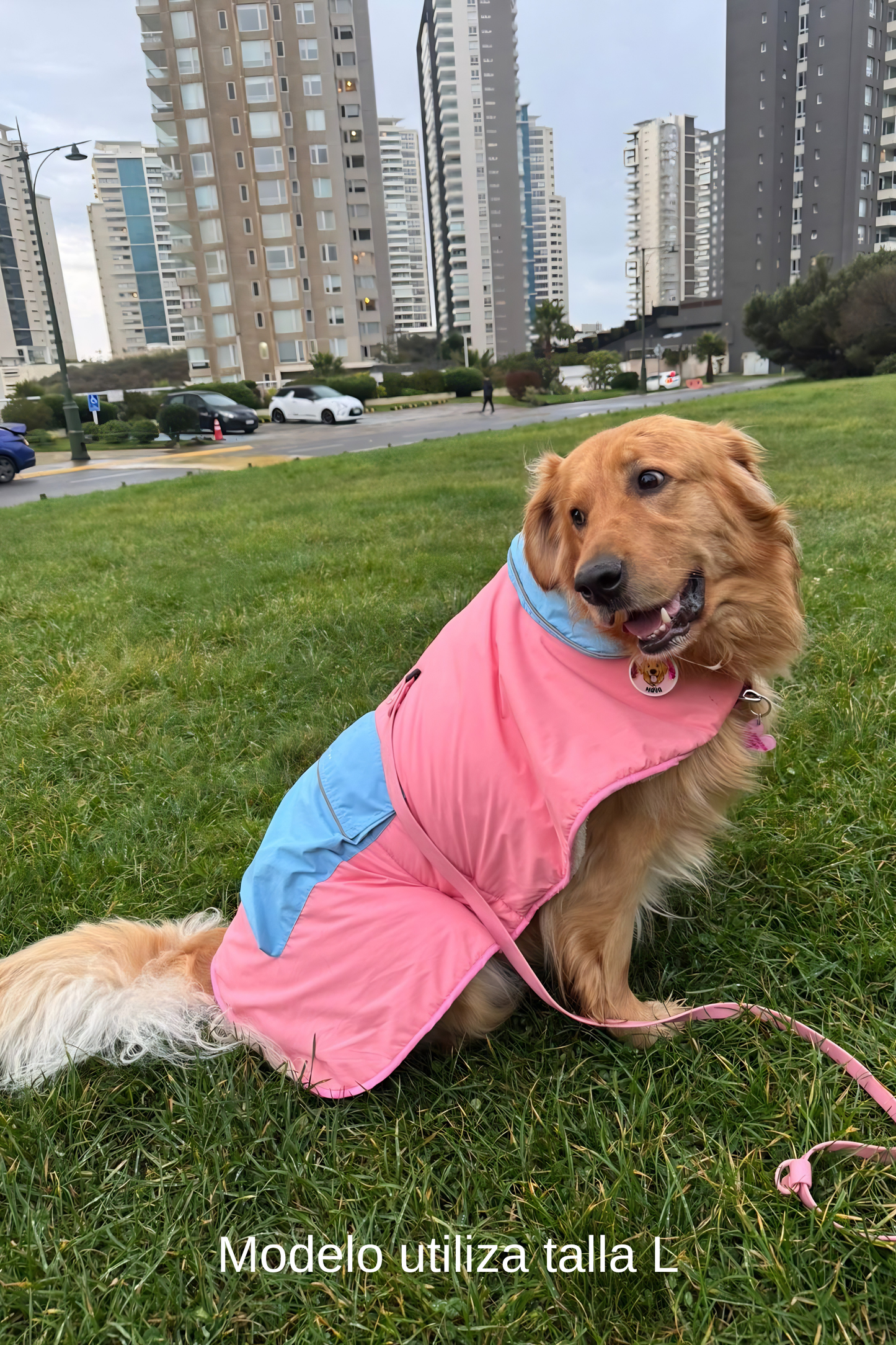 Parka Impermeable y Térmica para Perros diseño Rosado