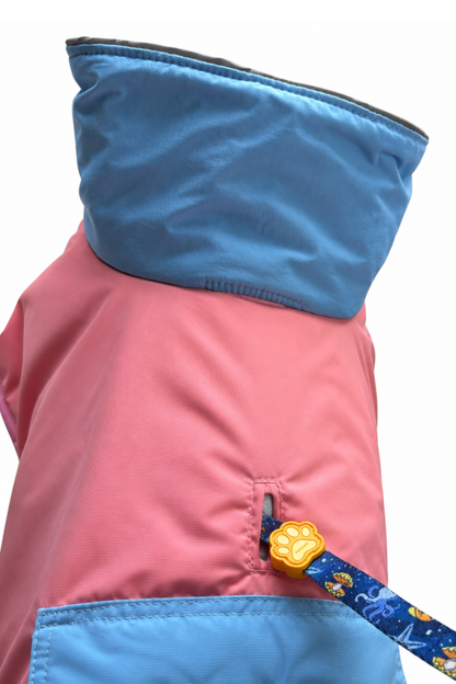 Parka Impermeable y Térmica para Perros diseño Rosado