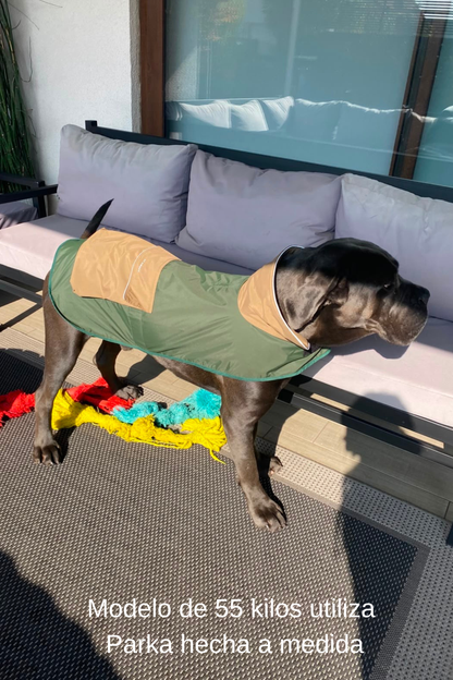 Parka Impermeable y Térmica para Perros diseño Verde