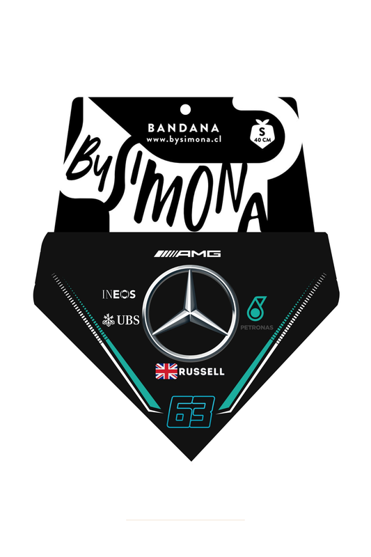 Bandana con Collar Ajustable para Perros y Gatos – Fórmula 1 - RUSSELL