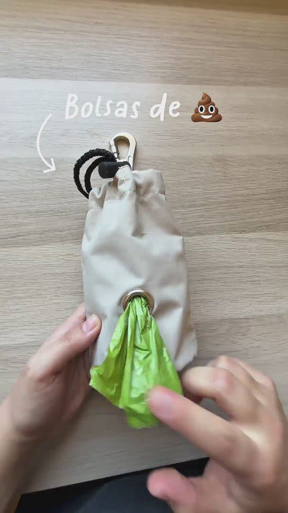 Bolso dispensador de Snacks y bolsa de paseo Beige