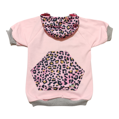 Polerón rosado para perro animal print